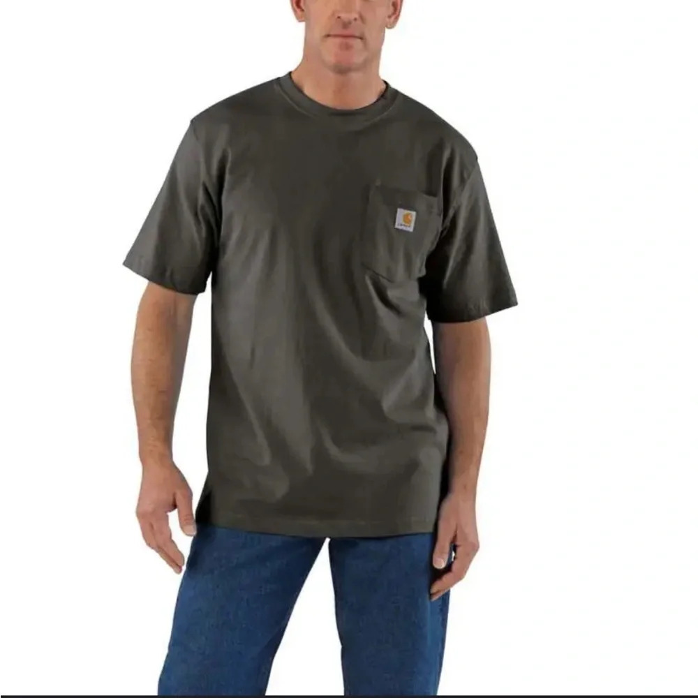LOOSE FIT HEAVYWEIGHT SHORT-SLEEVE POCKET T-SHIRT Carhartt XL tall in color Peat
